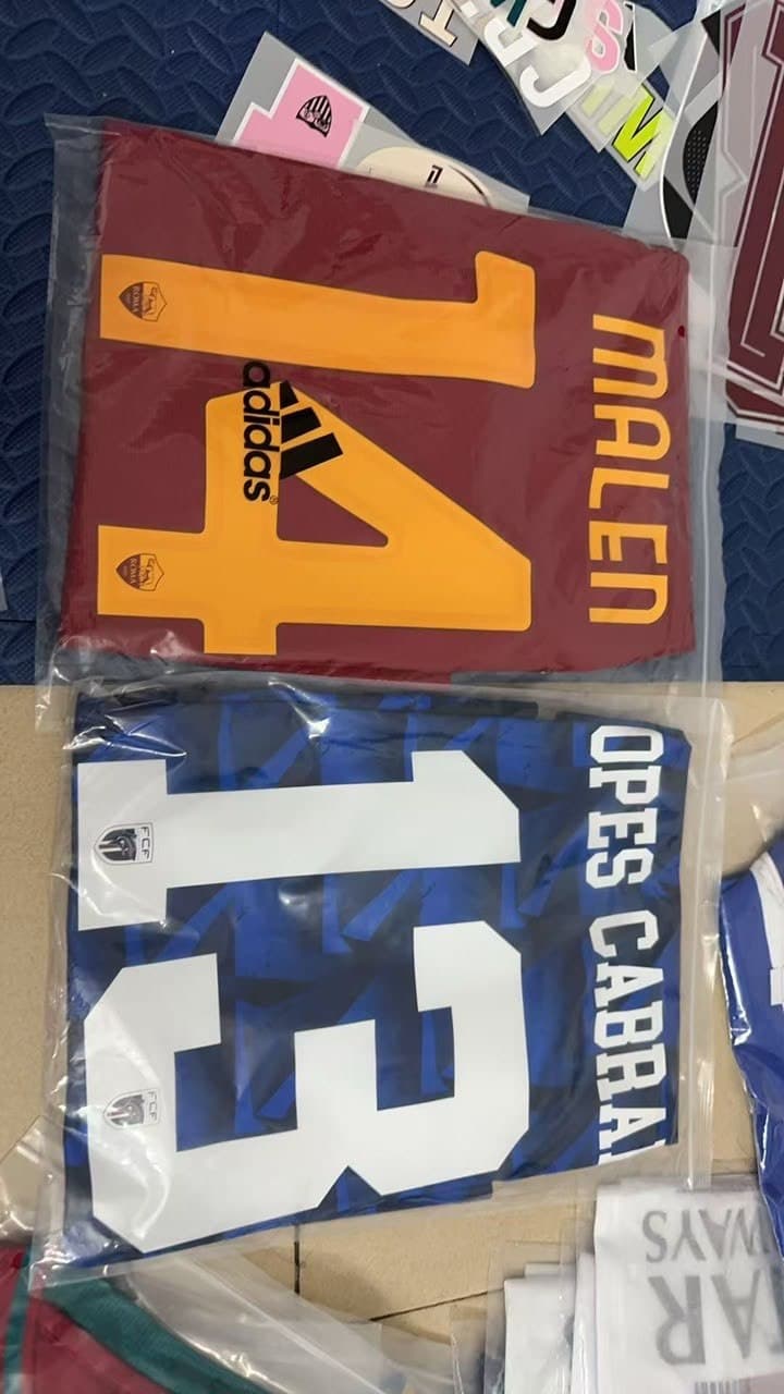 Maglie Roma MALEN 14 e nazionale OPES CABRAL 13 personalizzate, ordine Goal Mania