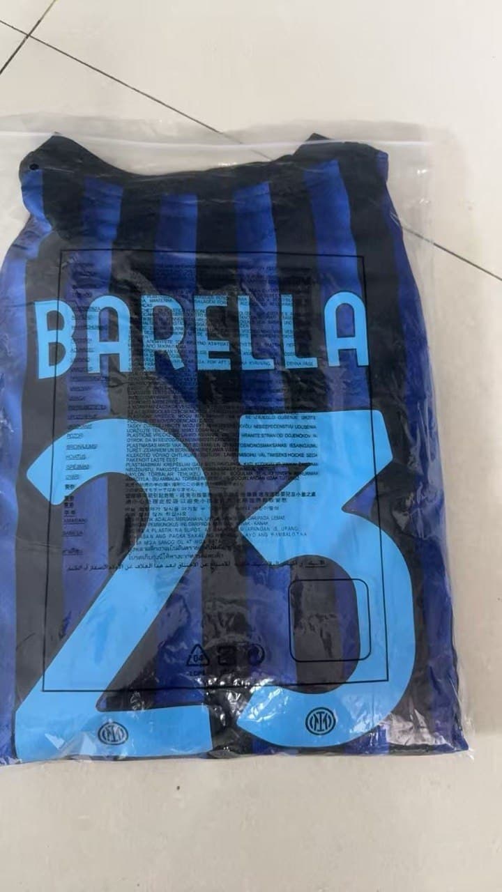Maglia Inter home personalizzata BARELLA 23 ricevuta da un cliente Goal Mania